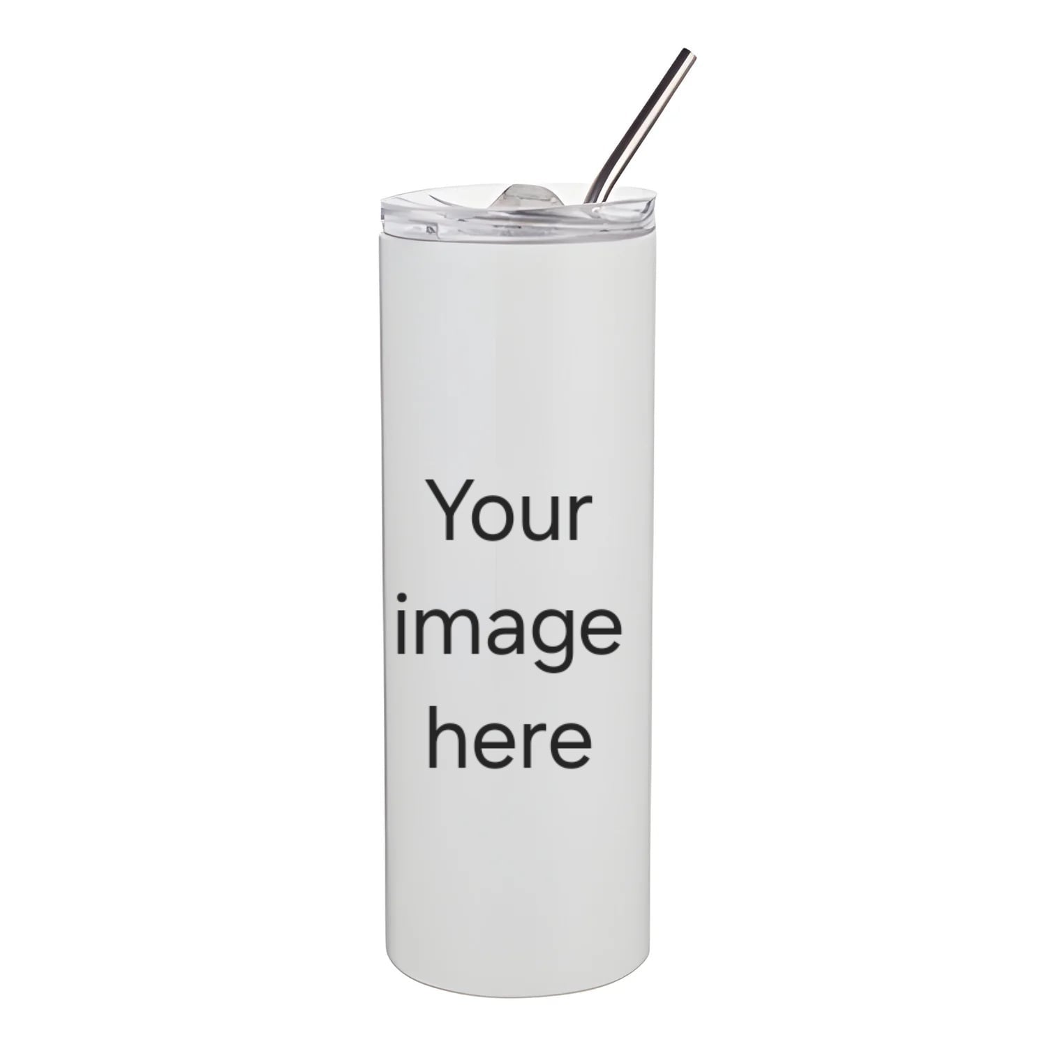 Custom 600ml Slim Tumbler with Lid & Straw